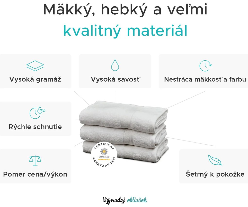 Uterák SOFT 50x90 cm biely, 100% bavlna