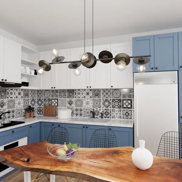 Luster na lanku TOKEN 8xE27/15W/230V čierna