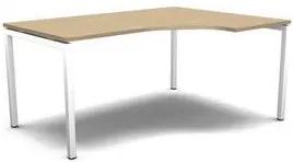 Ergo kancelársky stôl MOON U, 160 x 120 x 74 cm, biely/biely