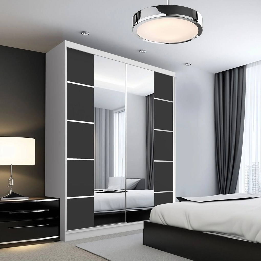 Šatníková skriňa SERENITY 133 cm čierny mat ME SERENITY SZP6/0/W/B/0/HIAL