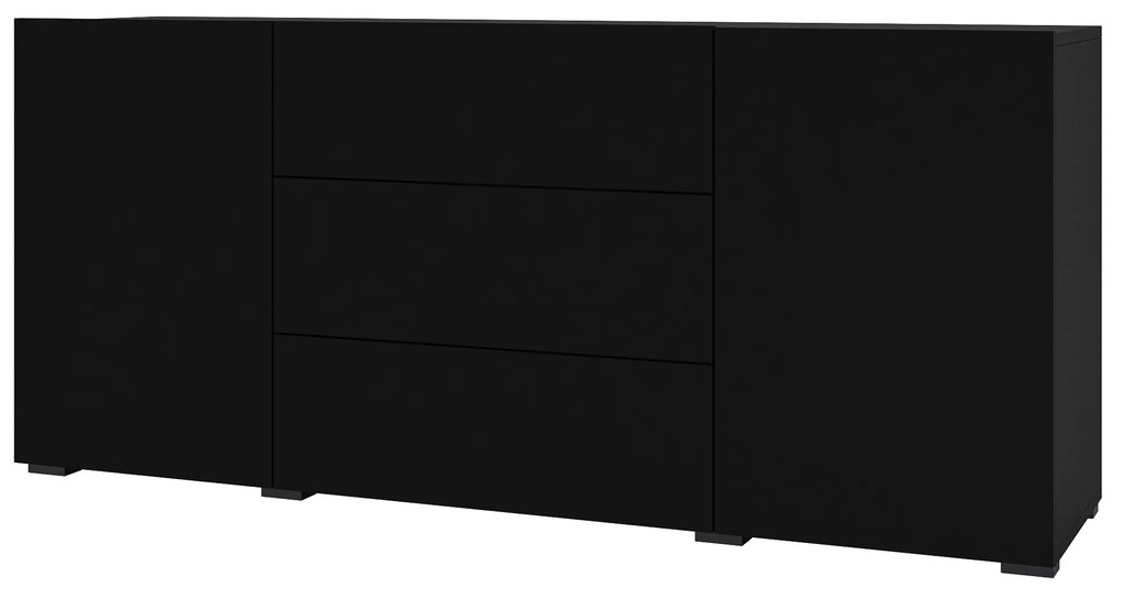 Komoda Avernic Typ 26 (onyx čierna + dub wotan). Akcia -22%. Vlastná spoľahlivá doprava až k Vám domov. 1042066