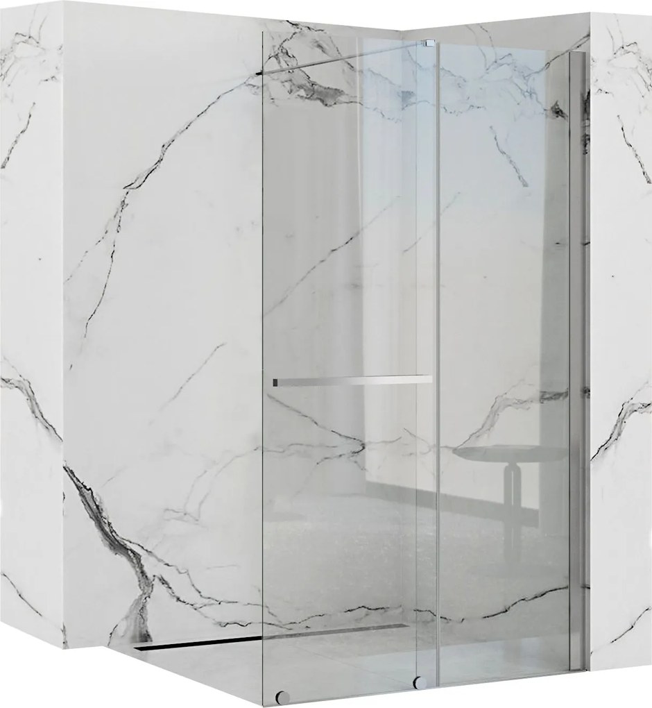 Posuvná bezrámová sprchová zastena REA CORTIS 120 cm, chróm/transparent - bez vaničky