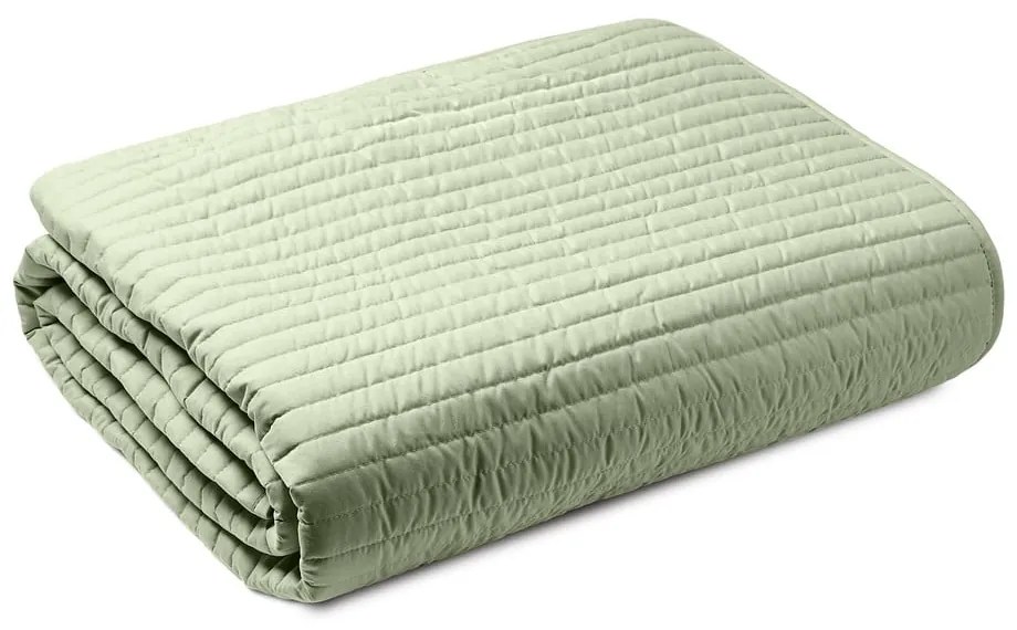 Zelený prešívaný pléd na dvojlôžko 220x230 cm Quilted Lines – Bianca