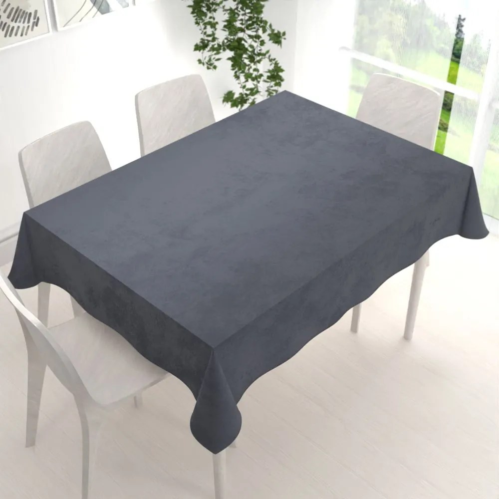 Biante Veľký zamatový obdĺžnikový obrus Velvet Premium SVP-004 Antracitovo sivý 160x220 cm