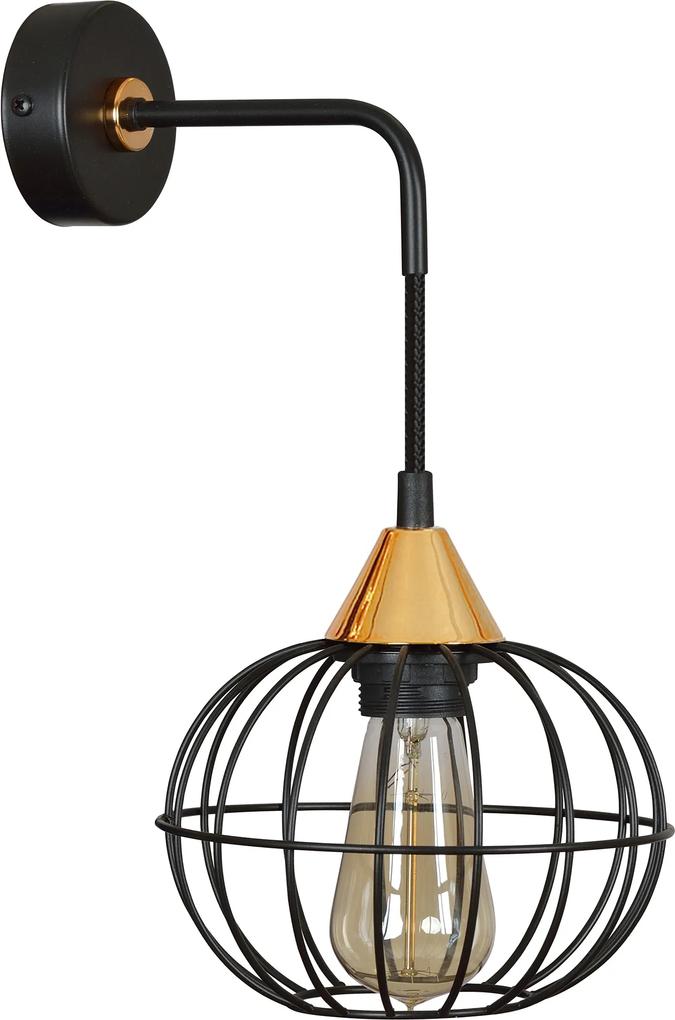LATARNIA K1  | industriálna retro nástenná lampa Farba: Čierna