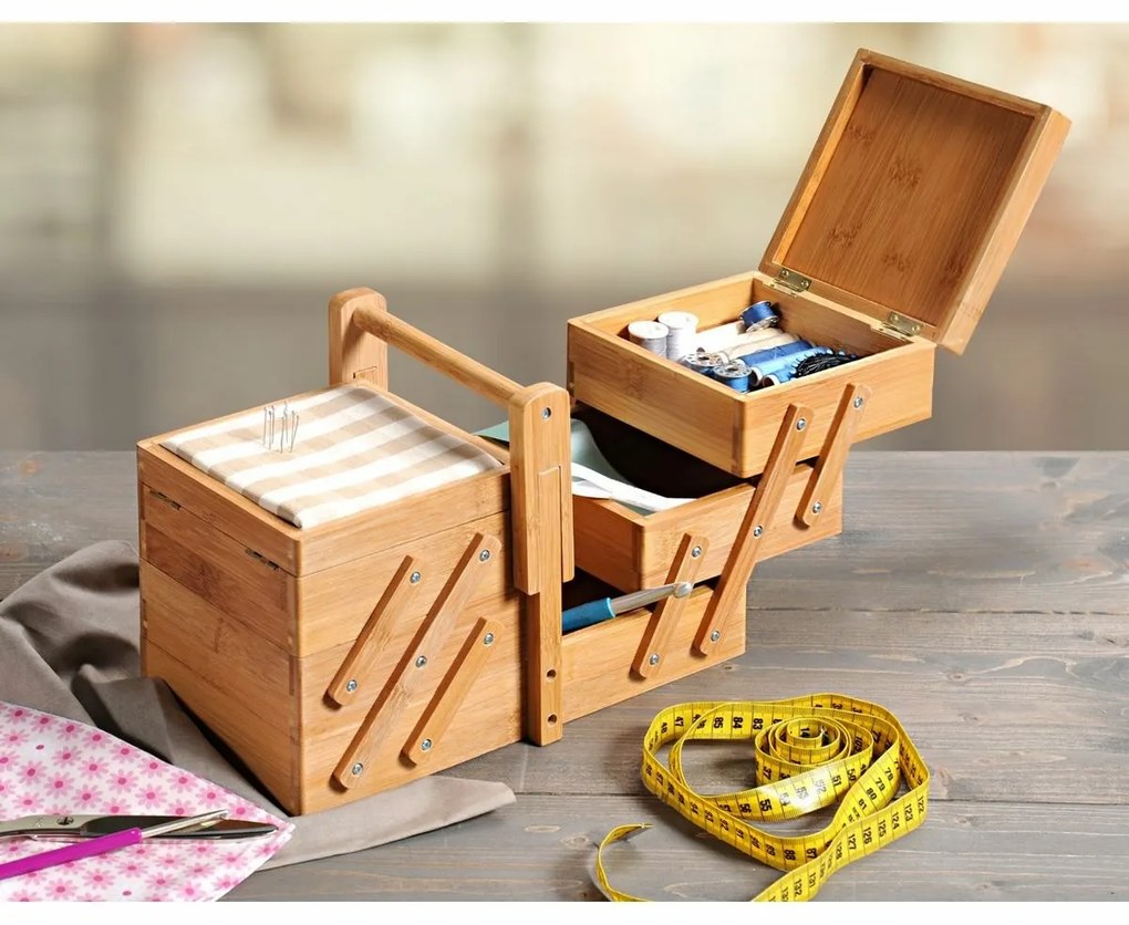 Kesper 58710 Organizér na šijacie potreby bambus, 29 x 19 x 16,5 cm
