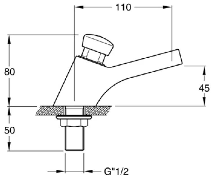 Silfra, QUIK samouzatvárací stojánkový ventil na umývadlo, chróm, QK23051