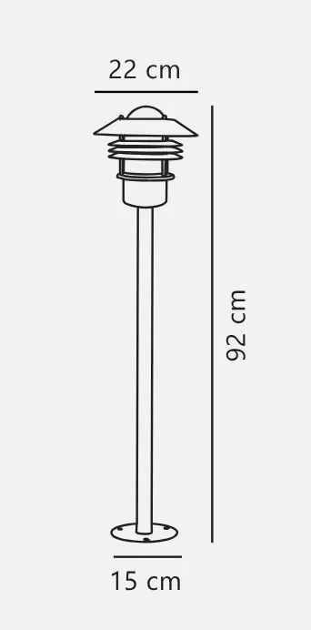 Nordlux Čierny záhradný stĺpik Vejers pre žiarovku E27 92cm 25118003