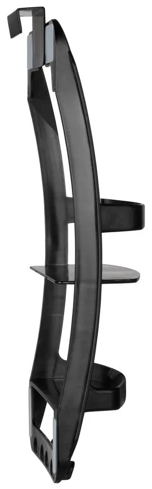 Čierna závesná/bez vŕtania plastová kúpeľňová polička Universal – Wenko