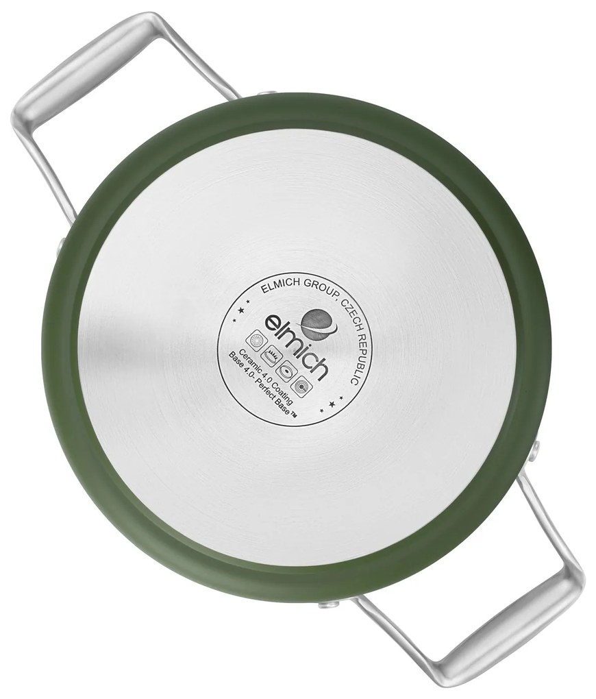 Elmich Nepriľnavý keramický hrniec Vital Ø 18 cm (2.5L) - olivovo zelená