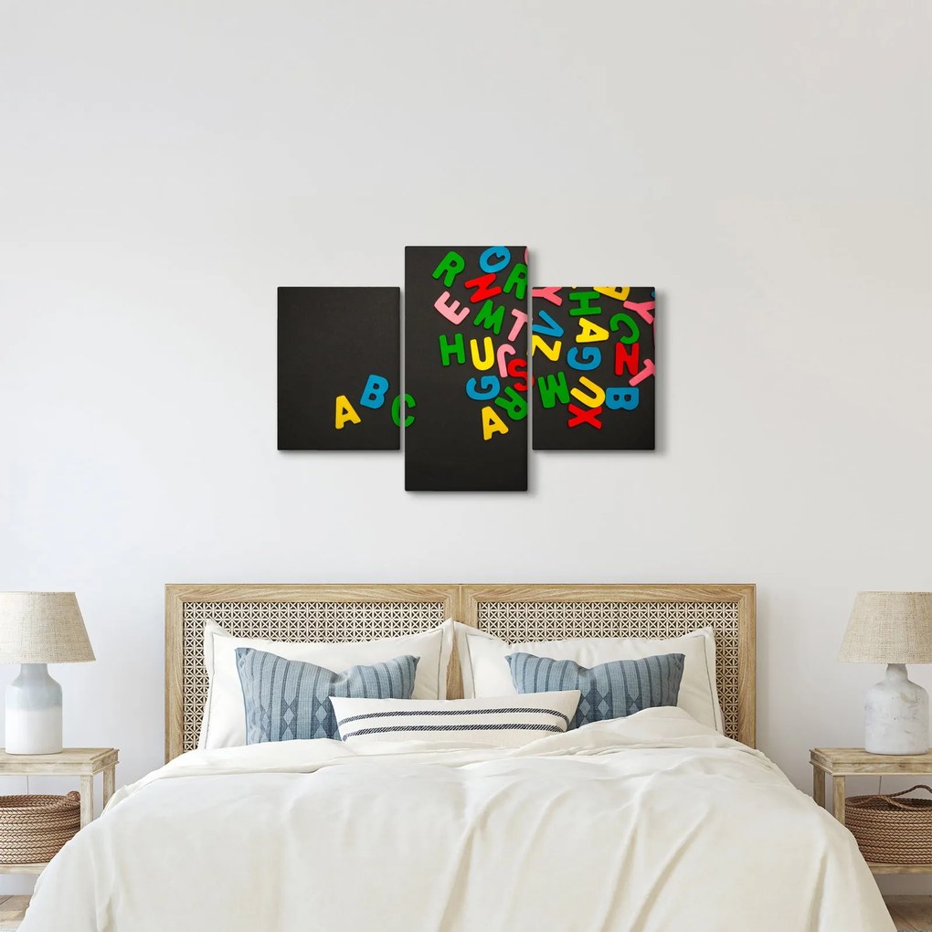 Obraz - farebné písmenká (90x60 cm)