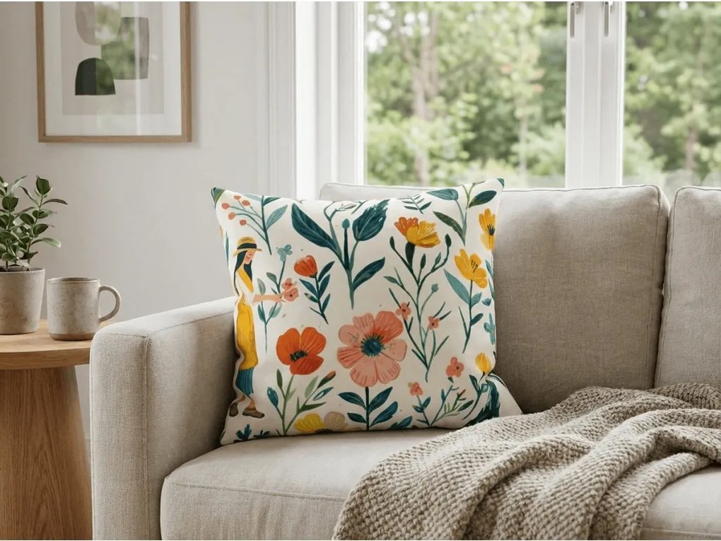 Polybavlnená obliečka na vankúš FLOVINA POLY 45x45 cm, farebný