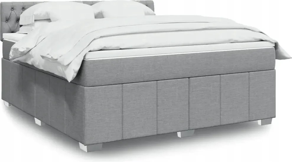 vidaXL Boxspring posteľ s matracom bledosivá 180x200 cm látka