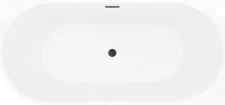 Mexen Silo, rohová voľne stojaca ryhovaná vaňa, pravá, 170 x 80 cm, biela-čierna, čierny matný prepad, 52891708075P-70