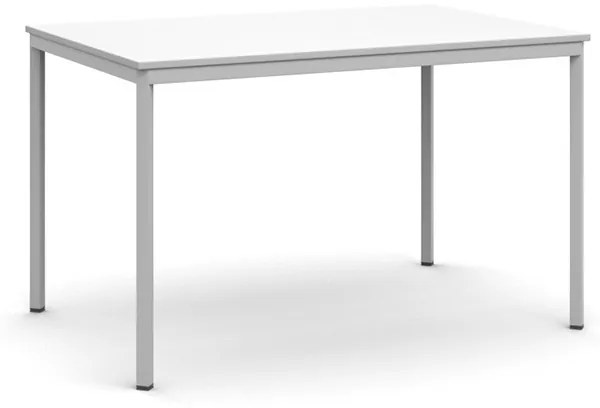 Jedálenský stôl, 1200 x 800 mm, sivá podnož, biela