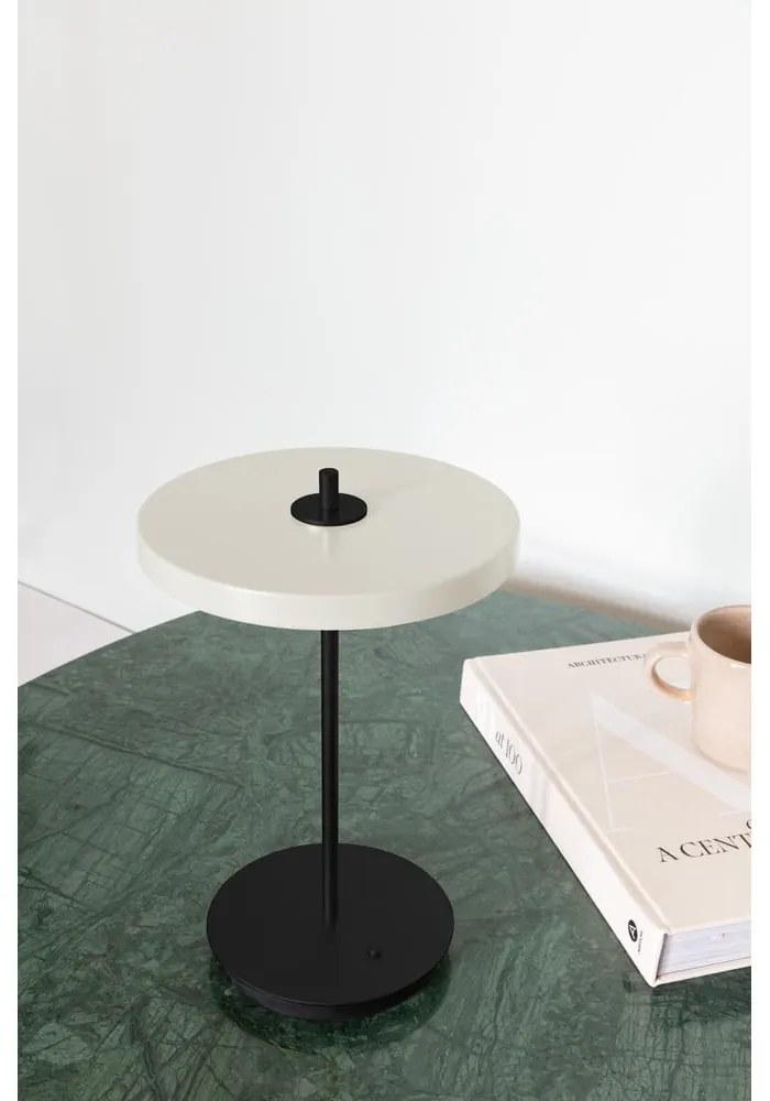 Čierno-biela kovová LED stolová lampa s kovovým tienidlom (výška 31 cm) Asteria Move – UMAGE