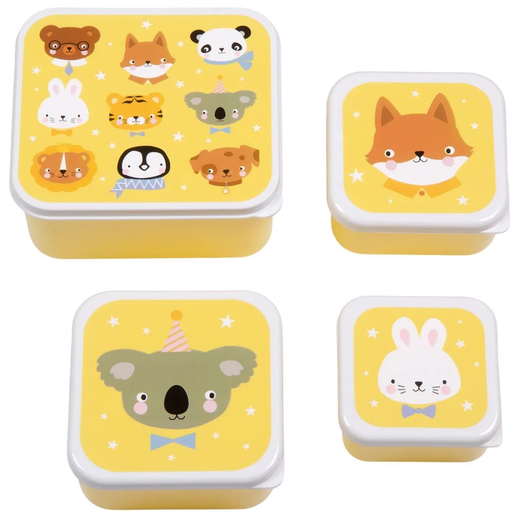 A Little Lovely Company - súprava štyroch desiatových škatuliek - zvierací kamaráti