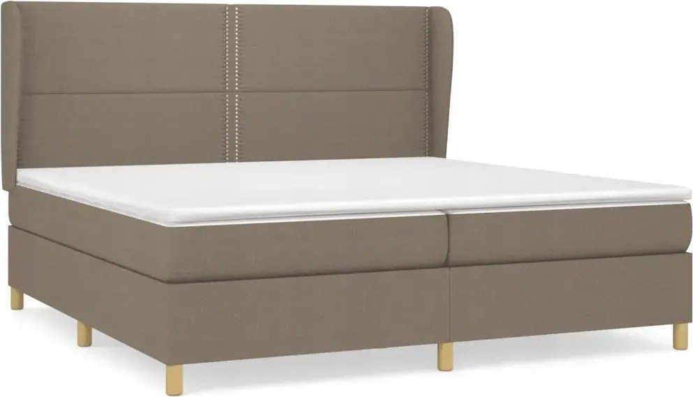 vidaXL Kontinentálna posteľ s matracom, taupe, tkanina, 200 x 200 cm