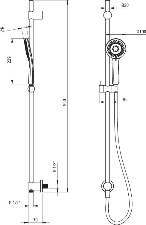 Deante Arnika, sprchová súprava, 3-funkčná, podomietkové pripojenie, bronzová, DEA-NQA_C61K