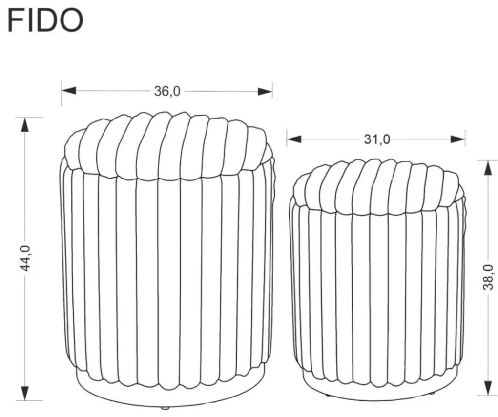 Sada 2 ks taburetů Fido krémová