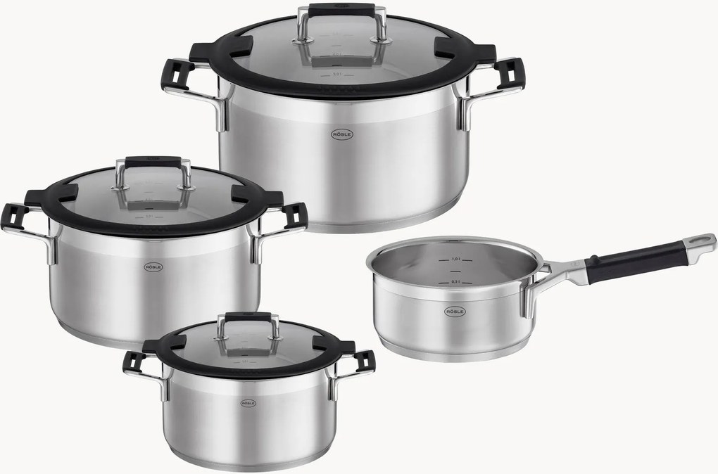 Súprava hrncov z nehrdzavejúcej ocele Matel, 4 ks