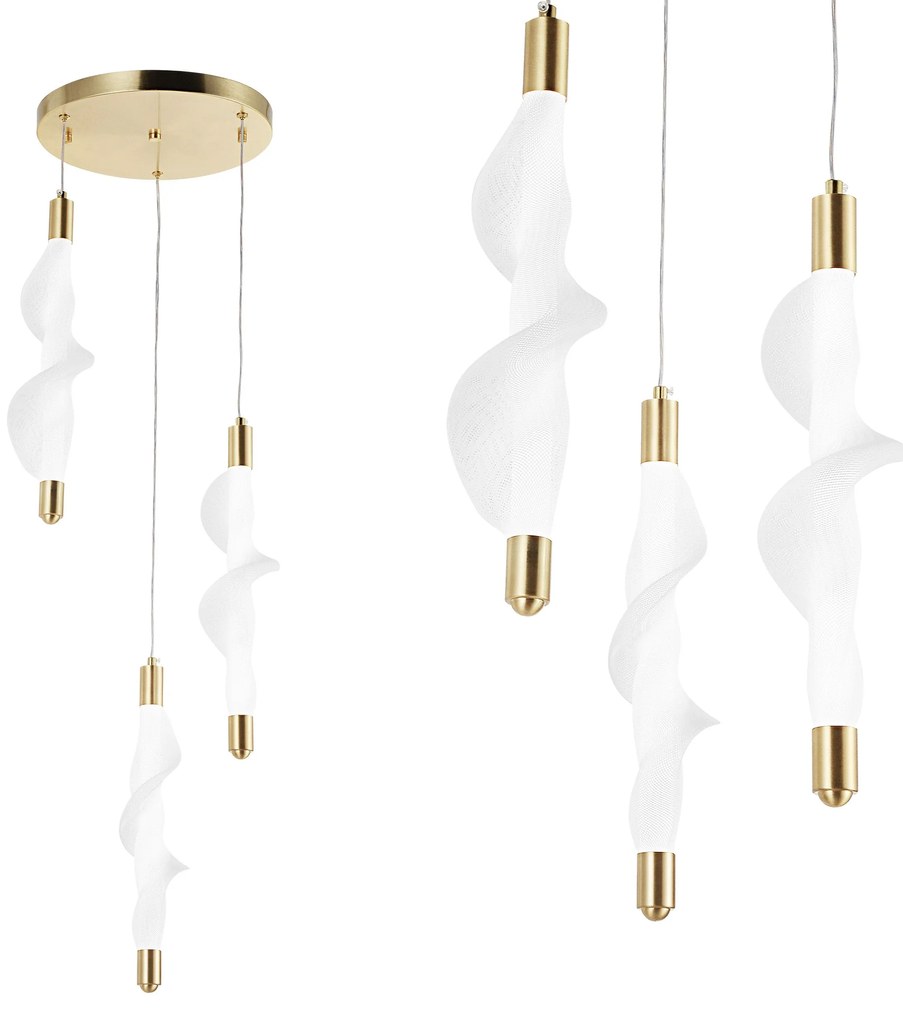 Toolight Toolight, LED stropné svietidlo 27W, 4000K, G009-3CPR, biela-zlatá lesklá, OSW-06316