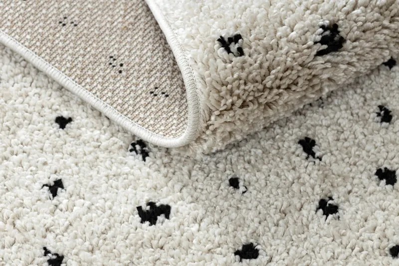 Dywany Łuszczów, Koberec behúň Berber Syla B752 dots cream, 70x200, biela, kuchyňa