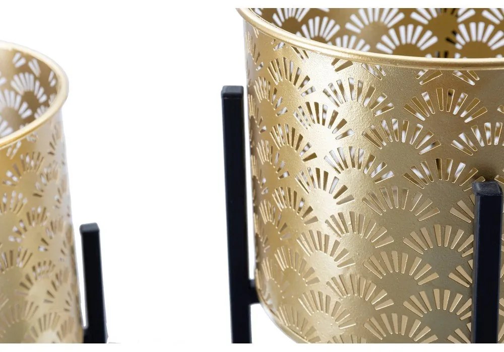 Súprava 2 stojanov na kvetináč v zlatej farbe Mauro Ferretti Glissy, výška 38 cm