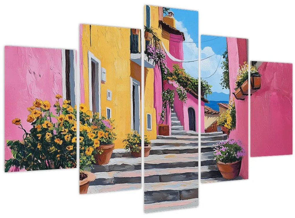Obraz - Ružová ulička (150x105 cm)