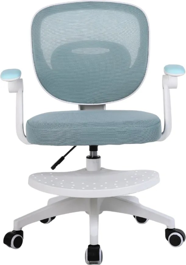 Detská otočná stolička Neoseat JUNI 008 s podnožou — látka, modrá