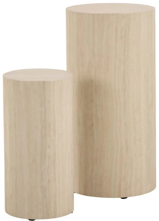 Sada 2 ks odkládacích stolků DICE béžový kámen