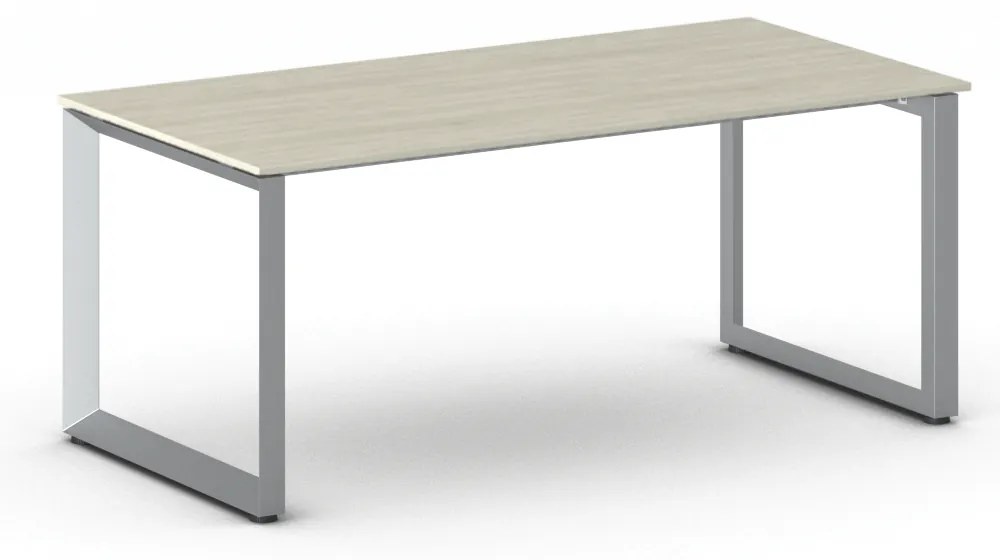 Kancelársky stôl PRIMO INSPIRE, sivostrieborná podnož, 1800 x 900 mm, dub prírodný
