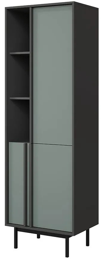 Vitrína Alsy 3 Aloe/Antracit