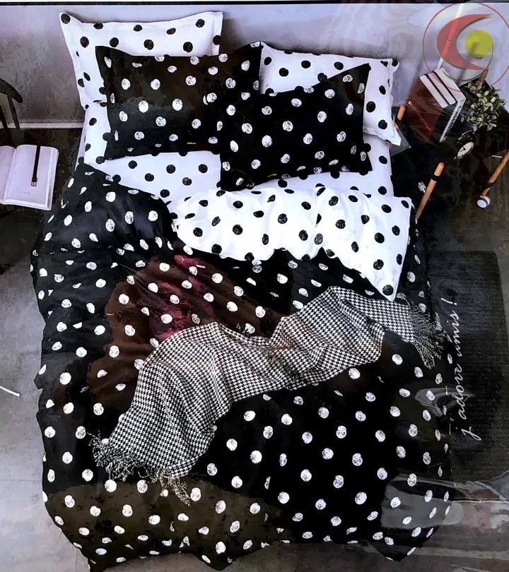 Sendia Textil DOTS BLACK foto obliečky 140x200 cm Rozmer obliečok: 140x200 cm, Obsah balenia: 3 Set Balenie