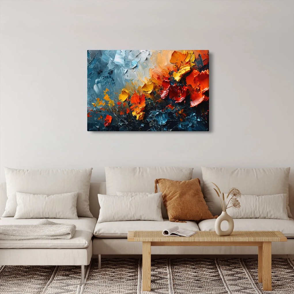 Obraz - Abstraktná maľba kvetov III. (90x60 cm)