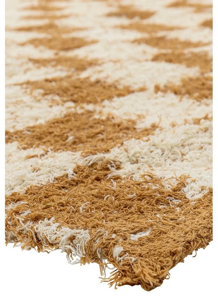 Béžový/jantárový bavlnený koberec 140x200 cm Chola – Bloomingville