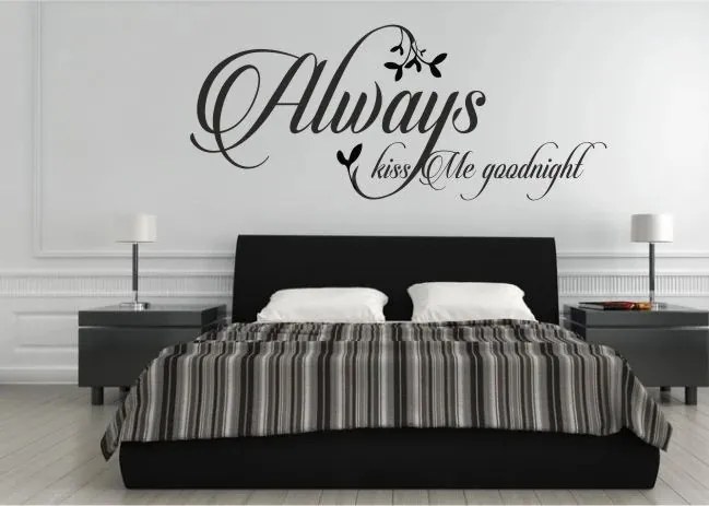 Nálepka na stenu nápis ALWAYS KISS ME GOODNIGHT 100 x 200 cm