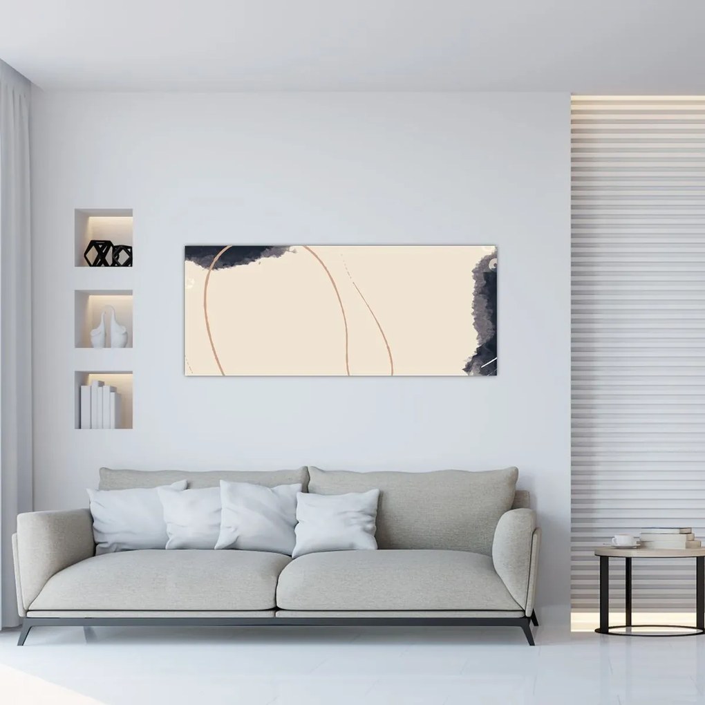 Obraz - Béžová abstrakcia (120x50 cm)