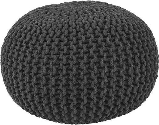 Čierny pletený puf LABEL51 Knitted, ⌀ 50 cm