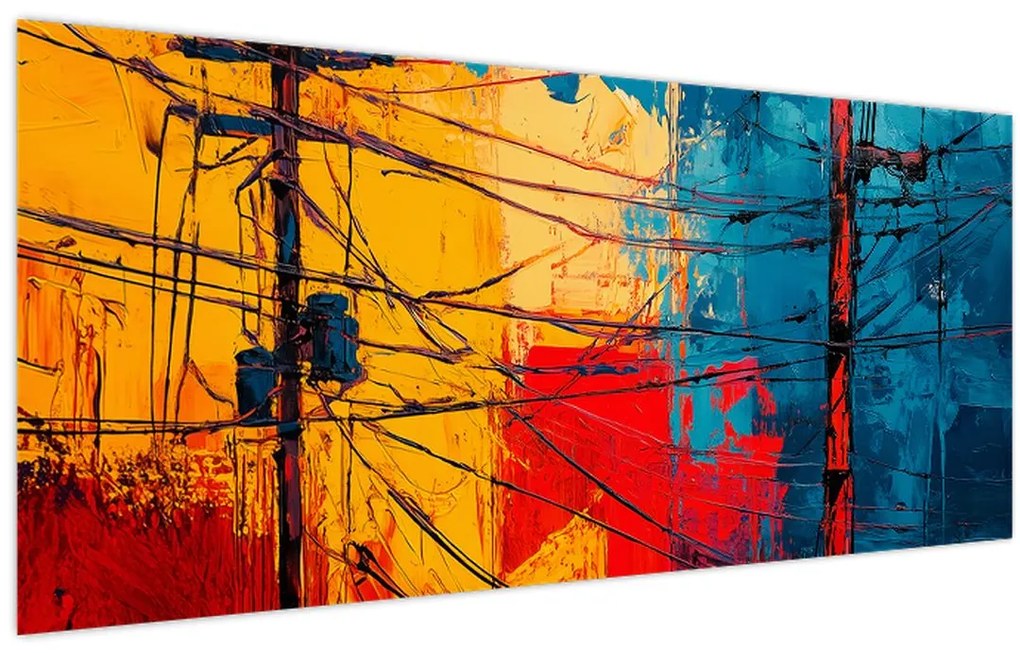 Obraz - Abstraktné elektrické vedenie (120x50 cm)