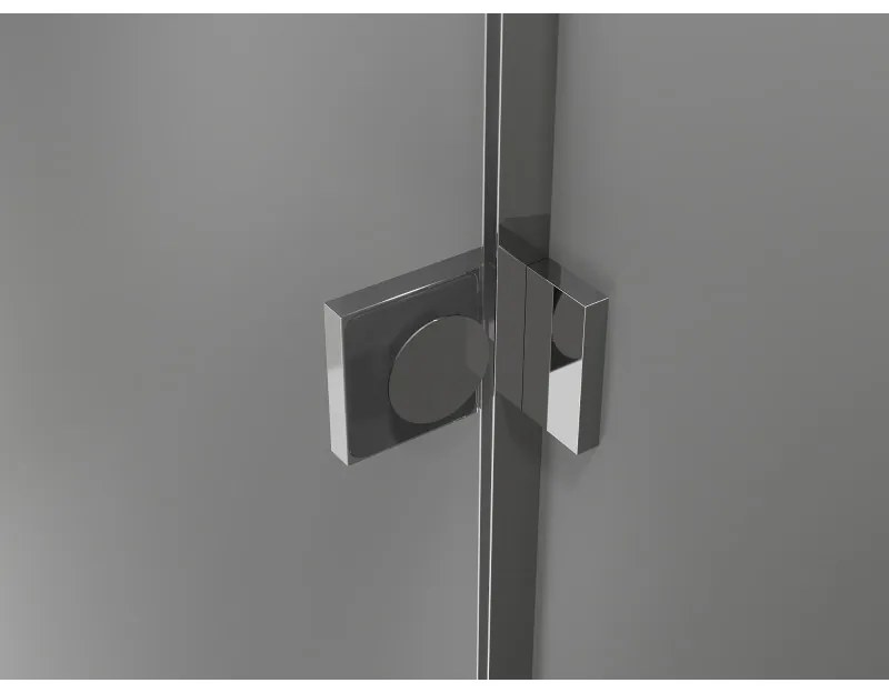 Mexen Lunar T, výklopný sprchový kút pravý 120 x 120 cm, 8mm číre sklo, chrómový profil, 834T-120-120-01-00-P