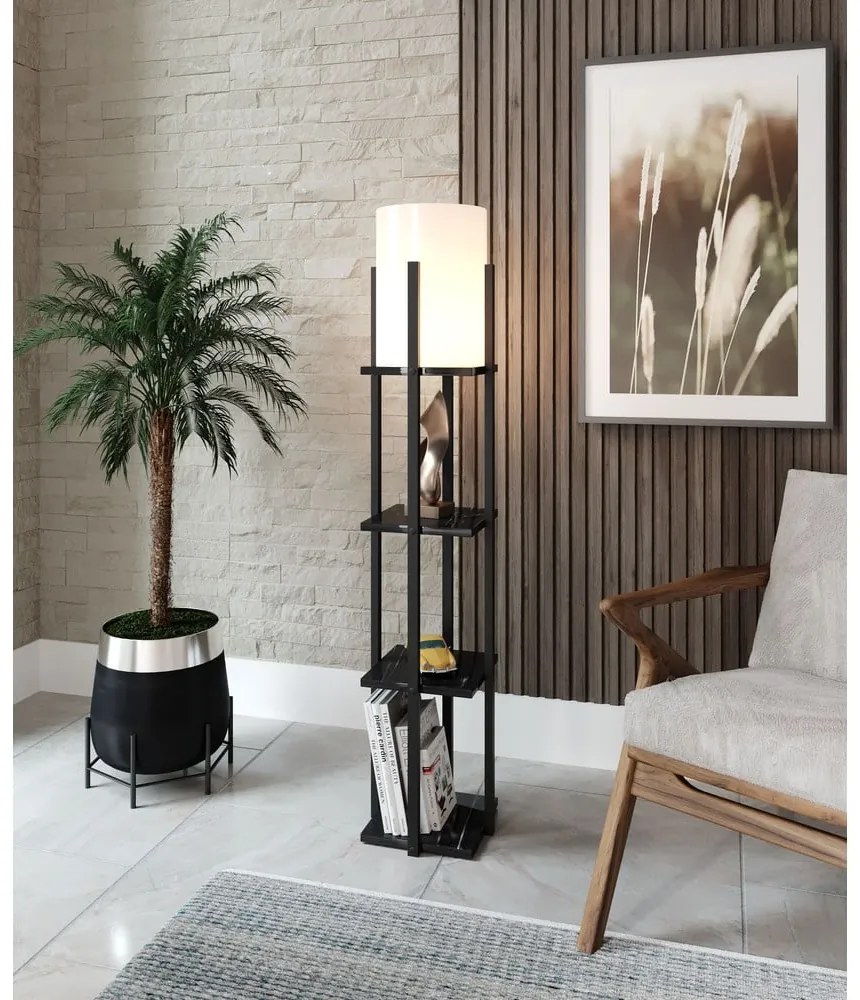 Čierna stojacia lampa (výška 135 cm) Nora – Opviq lights