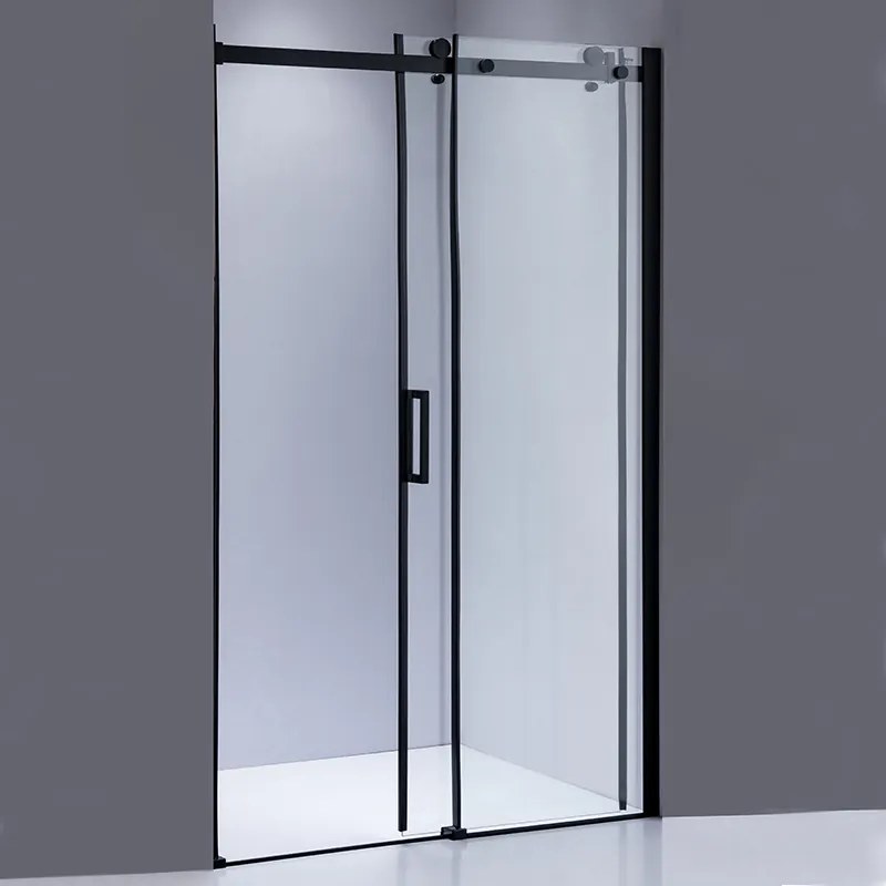 BPS-koupelny Posuvné sprchové dvere HYD-PD03B 100 čierne/transparent pre inštaláciu do niky + vanička HYD-OSV-ST03A 100x80 biela