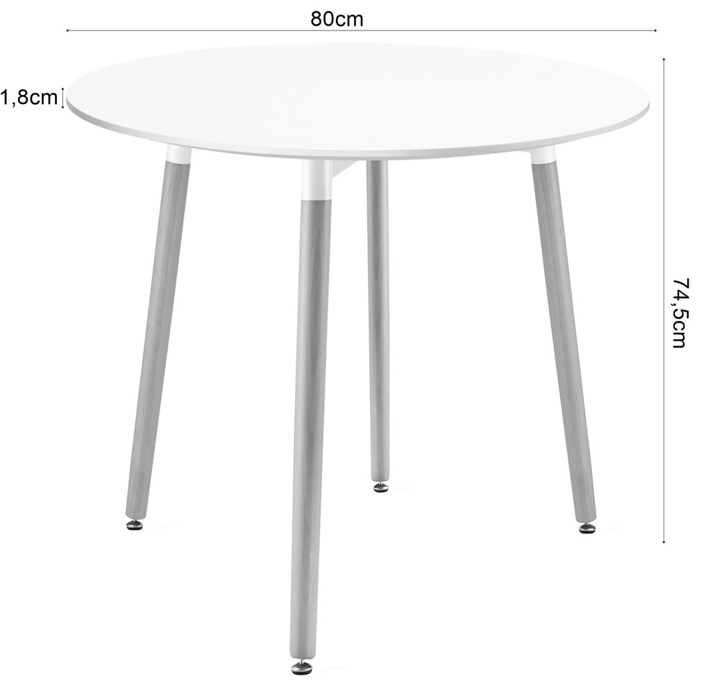 Dekorstudio Okrúhly stôl KAMI 80cm - biely