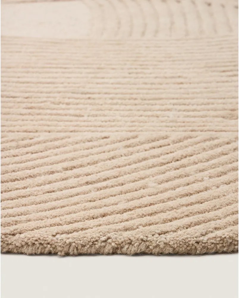 Krémový ručne tkaný vlnený koberec 160x230 cm Domm – Kave Home