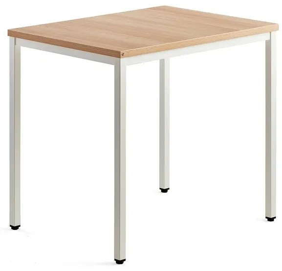 Stolík QBUS, 800x600 mm, biela, dub