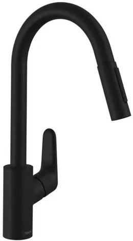 Hansgrohe Focus M41 drezová batéria s vyťahovacou spŕškou, 2 prúdy matná čierna 31815670