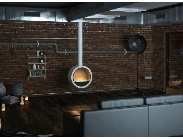 InFire - Závesný BIO krb pr. 70 cm 3kW biela