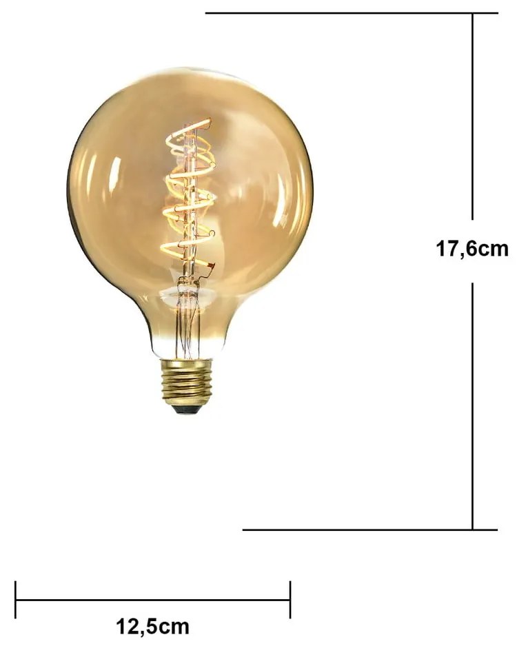 Teplá biela filamentová stmievateľná žiarovka E27, 3 W Spiral Filament – Star Trading