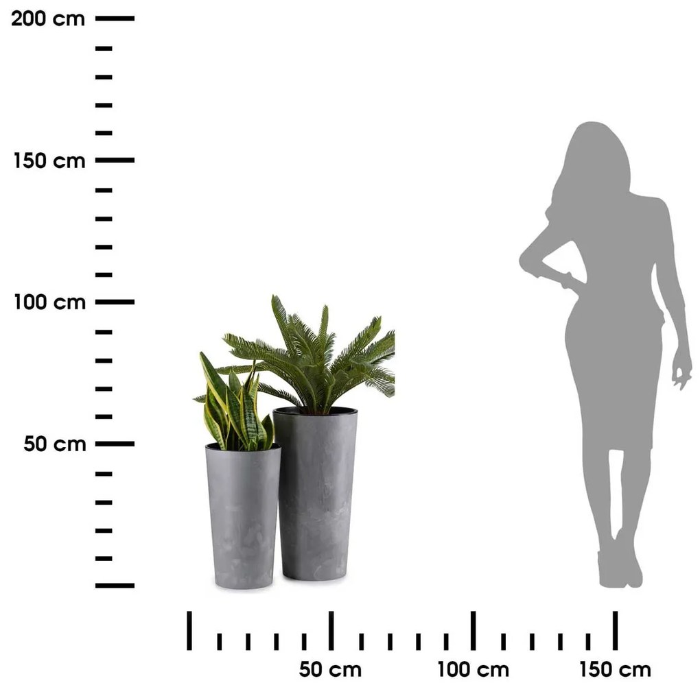 Súprava 2 kvetináčov URBANIKA sivý betón